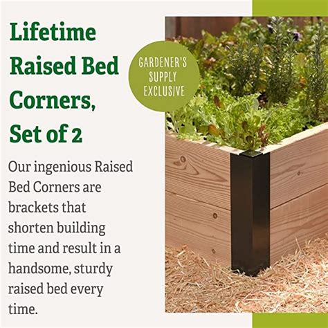 garden box metal corner spike|Gardener's Supply Company Raised Garden Bed Lifetime Corner .